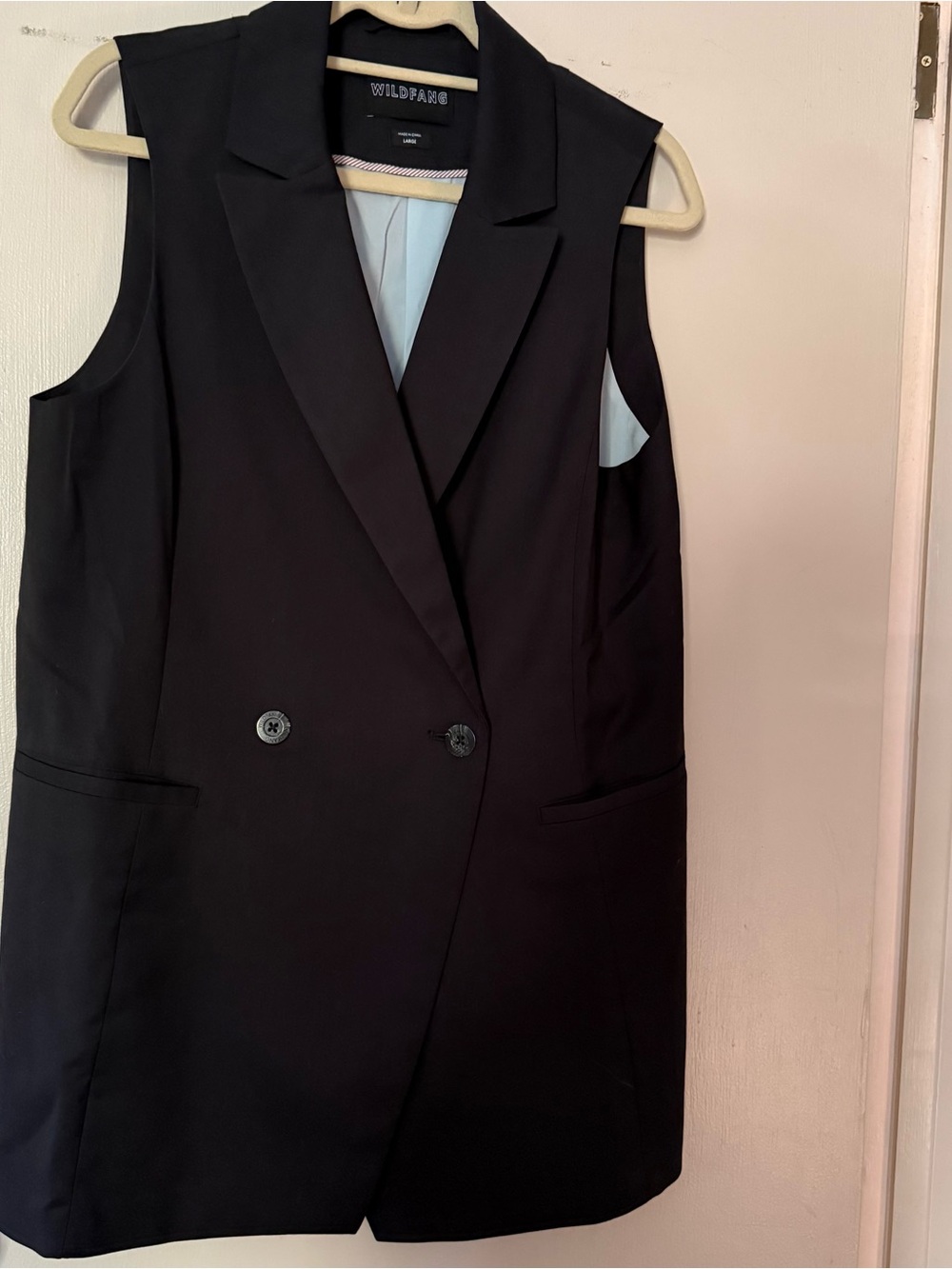 Wildfang Black Double-Breasted Sleeveless Blazer Vest